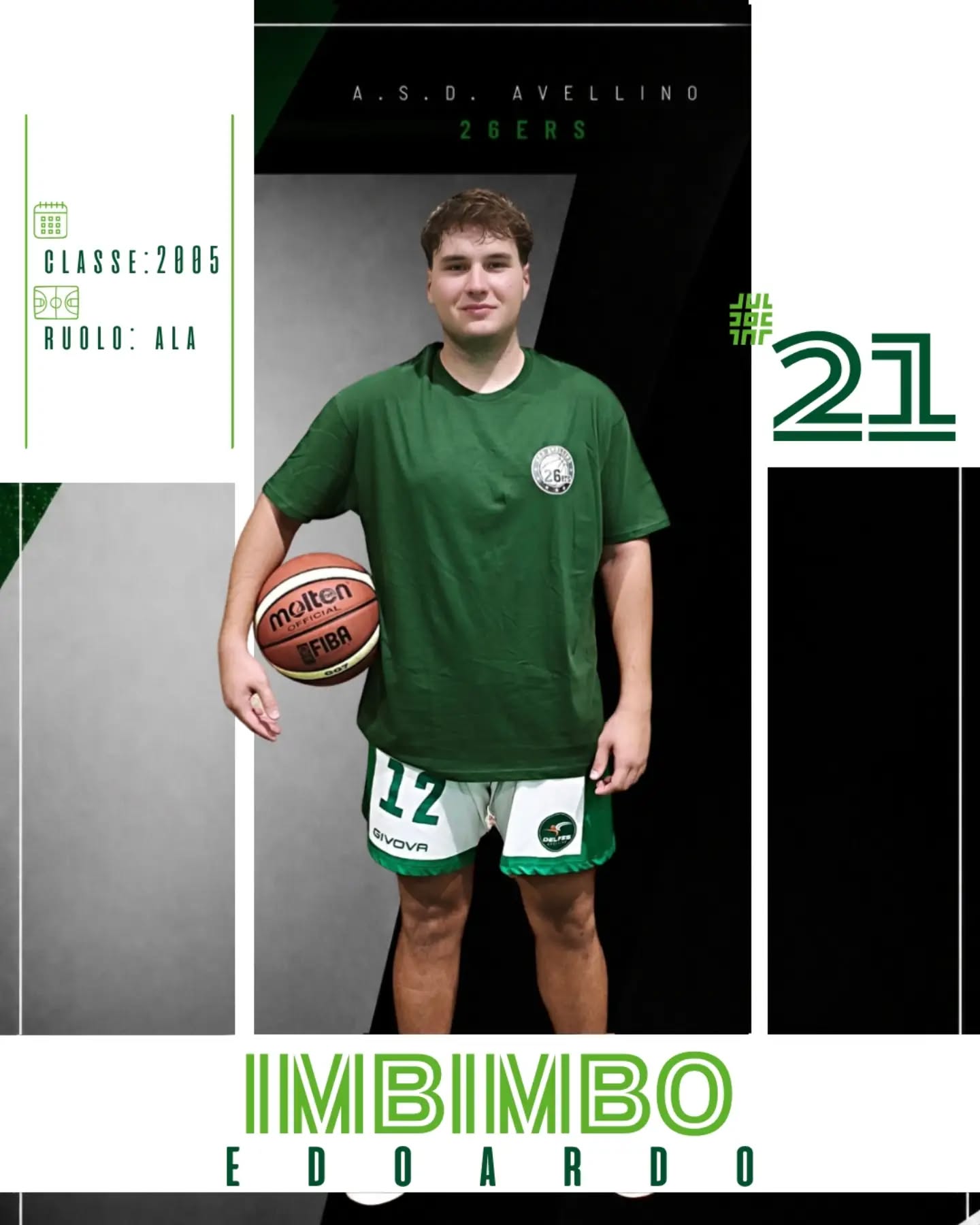 Edoardo Imbimbo nella grafica ufficiale del club