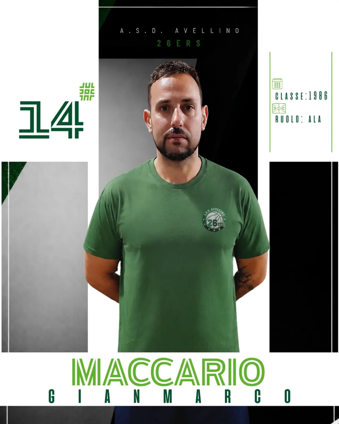 Gianmarco Maccario nella grafica ufficiale del club