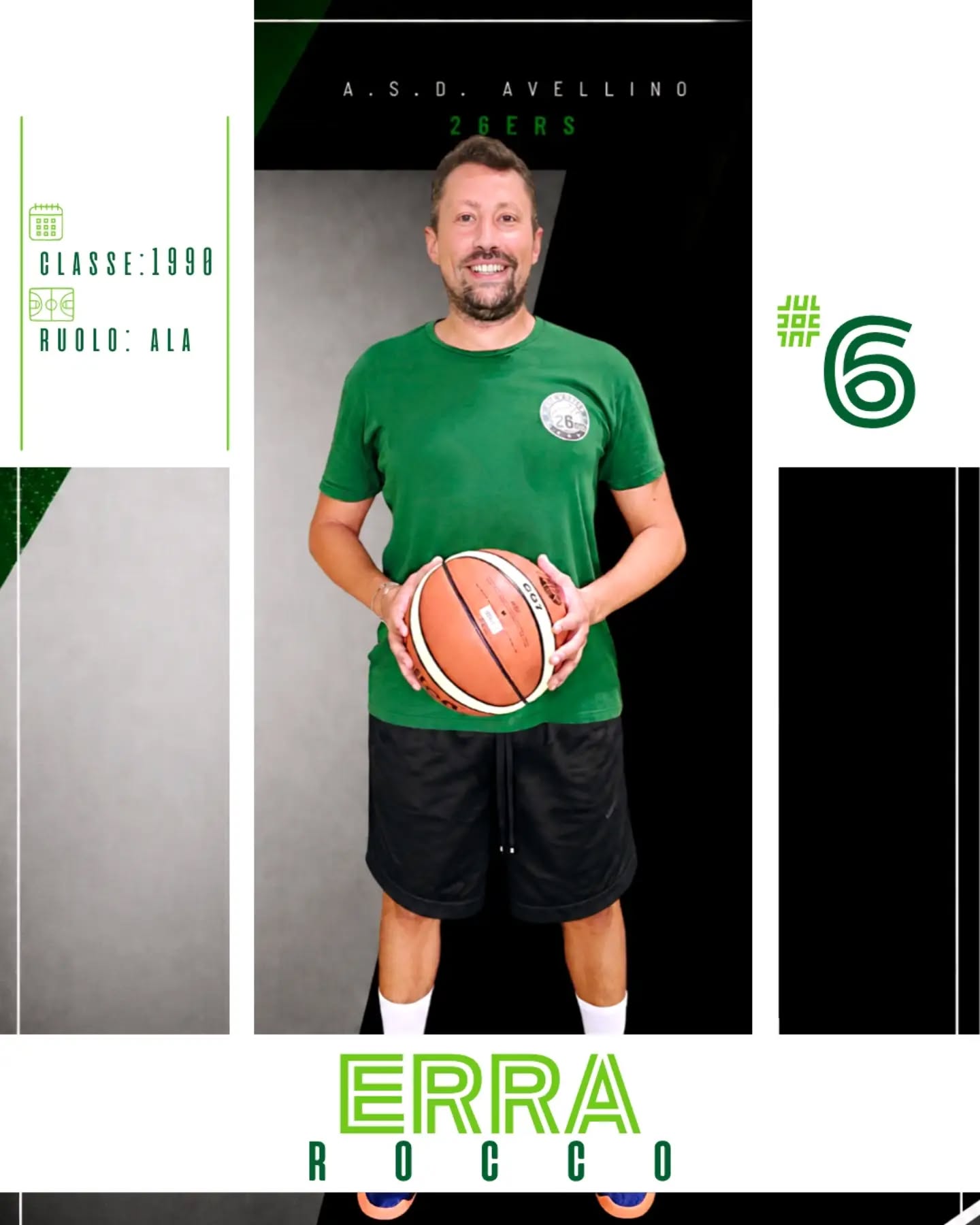 Rocco Erra nella grafica ufficiale del club