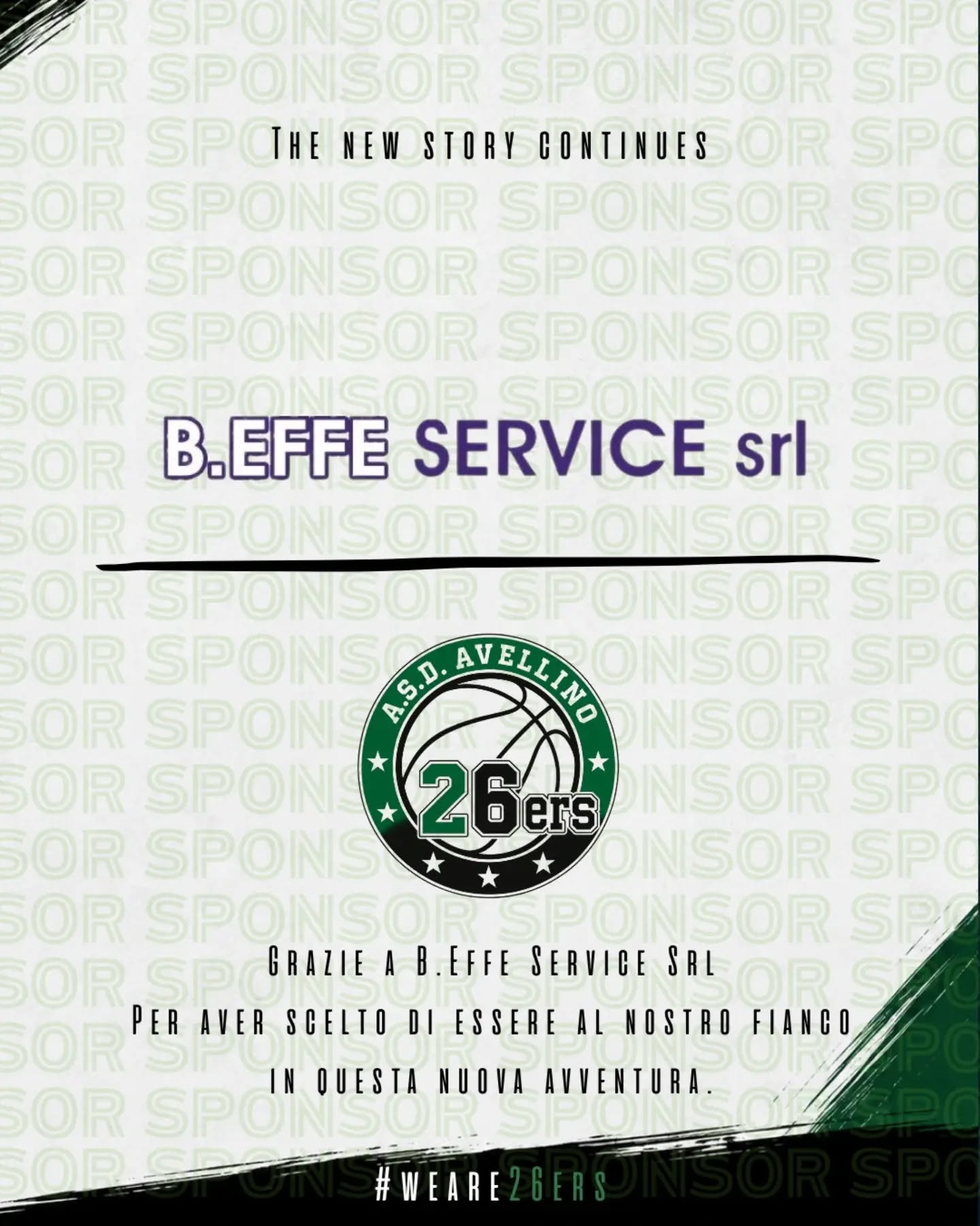 B.EFFE Service SRL, sponsor degli Avellino 26ers